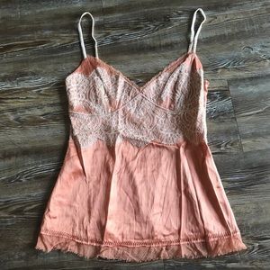Elie Tahari / Orange Silk & Lace Camisole Tank